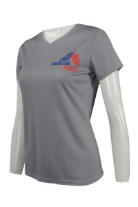 T741 group custom-made women's V-neck short-sleeved T-shirt Personal design women's V-neck short-sleeved T-shirt American fitness center T-shirt T-shirt manufacturer